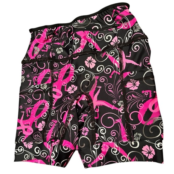 Sparkle Skirts Pink/Black Multi Floral Running Arhletic Shorts Size XS - Picture 8 of 10